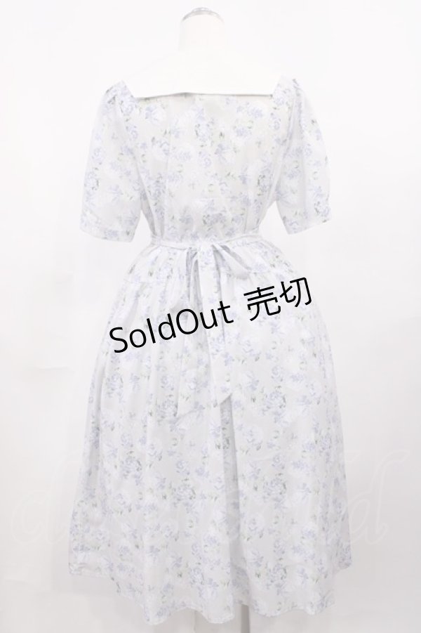 画像2: Fi.n.t / ビッグクレリック衿ローズ柄ワンピース Free L/BLUE H-26-03-12-1004-CA-OP-NS-ZH (2)