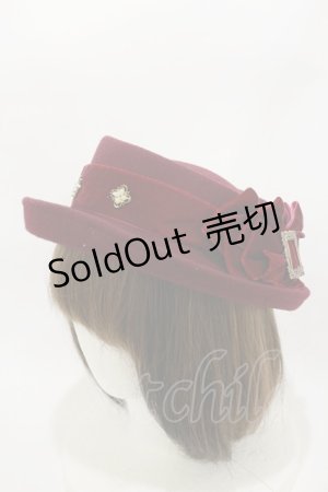 画像: Hoshibako Works / 魔女の庭 魔法の果実 ベルベットリボン帽子  ワイン H-26-03-12-012-LO-AC-NS-ZH