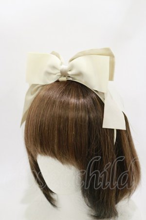 画像: Maria pipi / グログランリボンカチューシャ  アイボリー H-26-03-12-019-EL-AC-NS-ZH