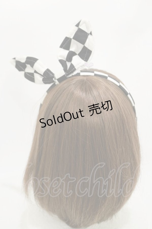 画像2: metamorphose / ミニリボンカチューシャ(格子柄)  ブラック H-26-03-12-024-ME-AC-NS-ZH (2)