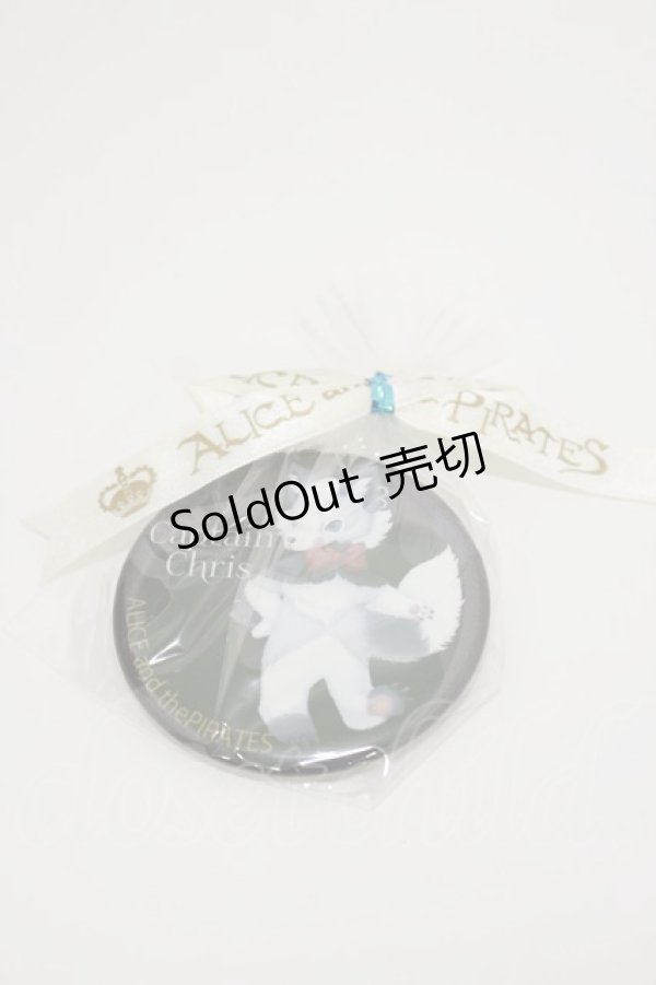 画像1: ALICE and the PIRATES / Captain Chris缶バッジ  ブラック H-26-03-12-025-PA-ZA-NS-ZH (1)