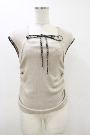 画像: An MILLE / チェックリボントップス Free ベージュ H-26-03-12-030-EL-TO-NS-ZH