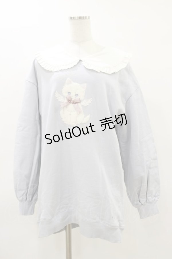 画像1: Honey Cinnamon / Angel kittenアップリケスウェット Free サックス H-26-03-12-031-LO-TO-NS-ZH (1)