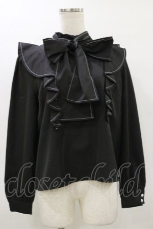 画像: An MILLE / ラッフルフリルボウタイブラウス Free ブラック H-26-03-12-032-EL-BL-NS-ZH