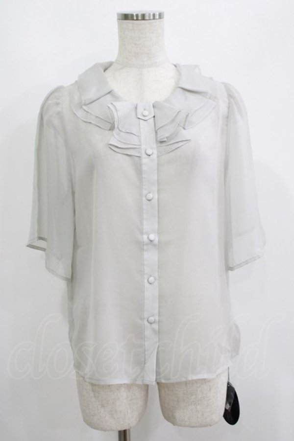 画像1: an another angelus / シアーラッフルブラウス Free L/GRAY H-26-03-13-1001-CA-BL-NS-ZH (1)