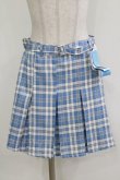 画像1: FLC / ぬた。/ベルト付きチェックスカート L サックス H-26-03-13-1026-LO-SK-NS-ZH (1)