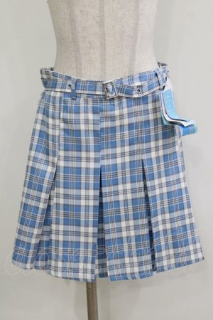 画像: FLC / ぬた。/ベルト付きチェックスカート L サックス H-26-03-13-1026-LO-SK-NS-ZH