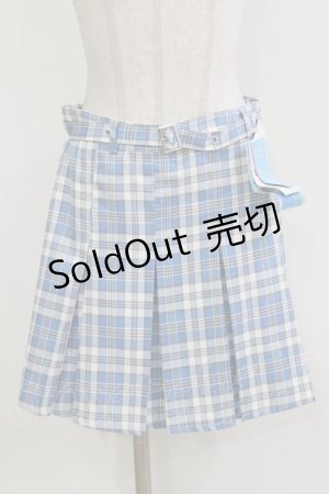 画像: FLC / ぬた。/ベルト付きチェックスカート L サックス H-26-03-13-1026-LO-SK-NS-ZH