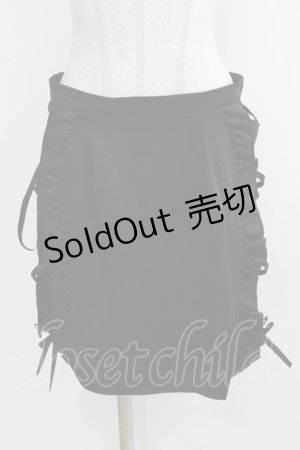 画像: DearMyLoveRose / サイドフリルレースアップタイトスカート 3L ブラック H-26-03-13-1027-EL-SK-NS-ZH