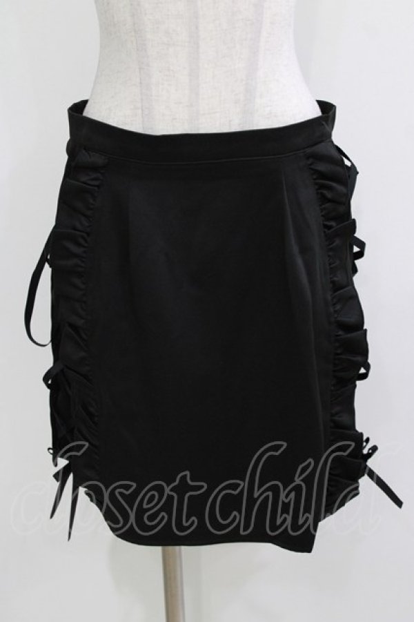 画像1: DearMyLoveRose / サイドフリルレースアップタイトスカート 3L ブラック H-26-03-13-1027-EL-SK-NS-ZH (1)