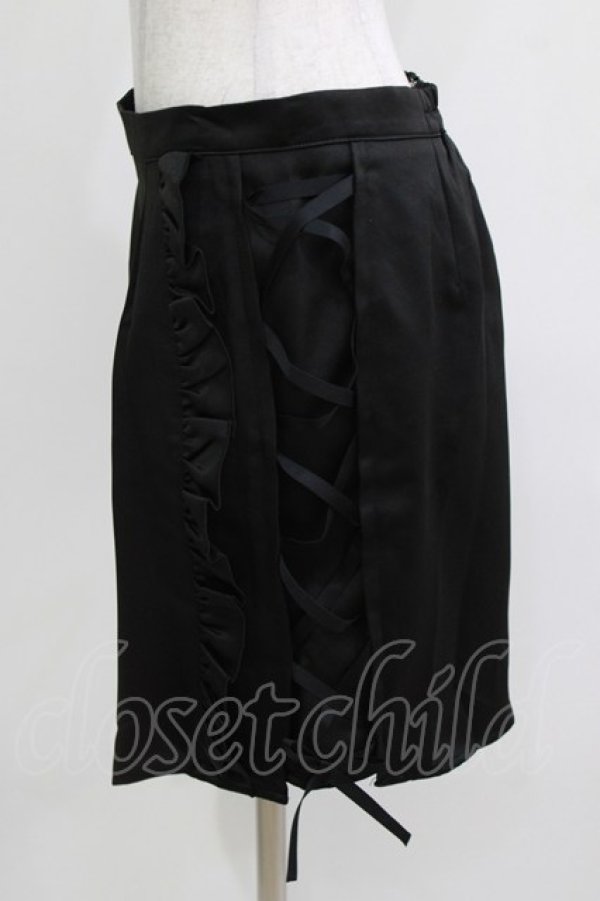 画像2: DearMyLoveRose / サイドフリルレースアップタイトスカート 3L ブラック H-26-03-13-1027-EL-SK-NS-ZH (2)