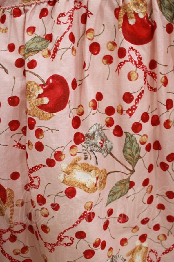 画像4: PINK HOUSE / PINK HOUSE×MISAKO&ERINKO　キャットチェリードロッププリントミディワンピース Free ピンク H-26-03-13-1003-LO-OP-NS-ZH (4)