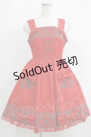 画像: Angelic Pretty / ツイル×タータンジャンパースカート Free レッド H-26-03-13-1004-AP-OP-NS-ZH