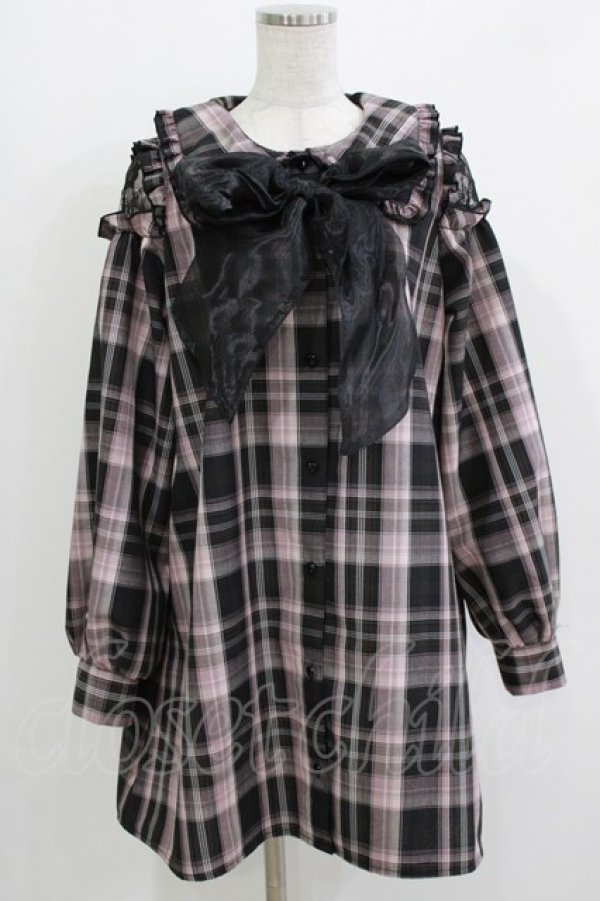 画像1: majoretty / まきちゃん/チェックワンピース L ブラック/ピンク H-26-03-13-1033-GO-OP-NS-ZH (1)