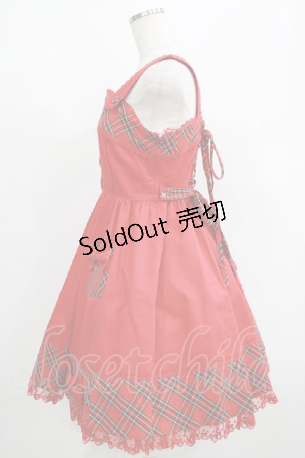 画像2: Angelic Pretty / ツイル×タータンジャンパースカート Free レッド H-26-03-13-1004-AP-OP-NS-ZH (2)