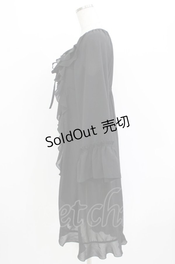 画像2: axes femme / オフショル風フリルガウン M ブラック H-26-03-13-1035-AX-TO-NS-ZH (2)