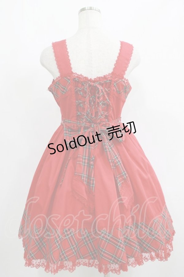 画像3: Angelic Pretty / ツイル×タータンジャンパースカート Free レッド H-26-03-13-1004-AP-OP-NS-ZH (3)