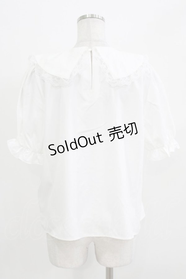 画像3: majoretty / 三角エリビジューブラウス LL 白 H-26-03-13-1037-GO-BL-NS-ZH (3)