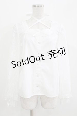 画像: Lovely Tency / 眞白ありす/alsチョーカーレースブラウス LL 白 H-26-03-13-1039-GO-BL-NS-ZH