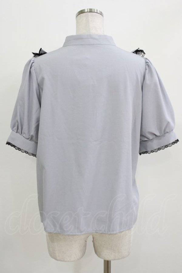 画像3: majoretty / チャイナブラウス L ブルー H-26-03-13-1040-GO-BL-NS-ZH (3)