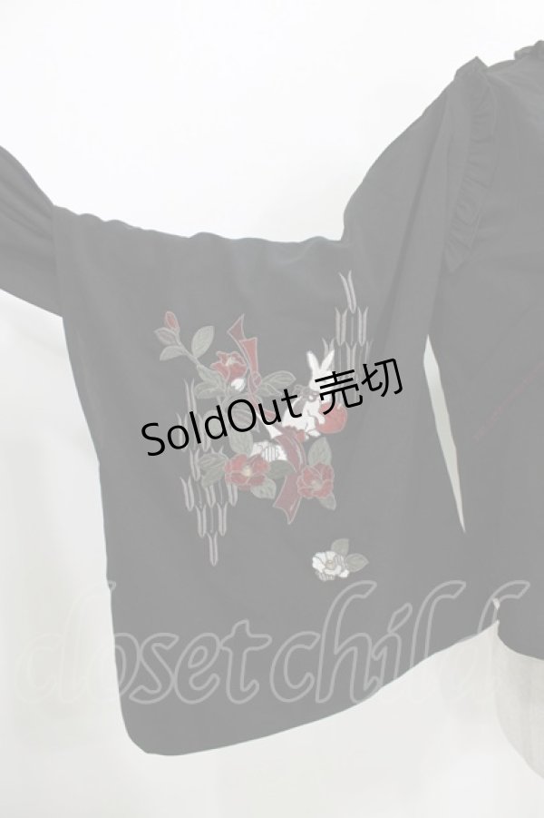 画像4: Amavel / お月見うさぎの和風ブラウス Free ブラック H-26-03-13-1045-CA-BL-NS-ZH (4)