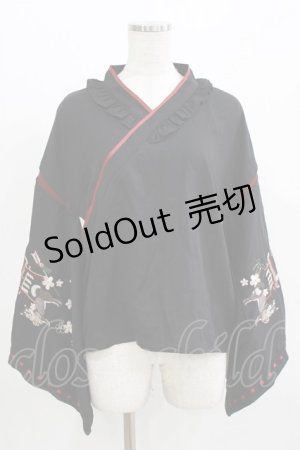 画像: Amavel / 柴犬神社の春詣 和風ブラウス Free ブラック H-26-03-13-1046-CA-BL-NS-ZH