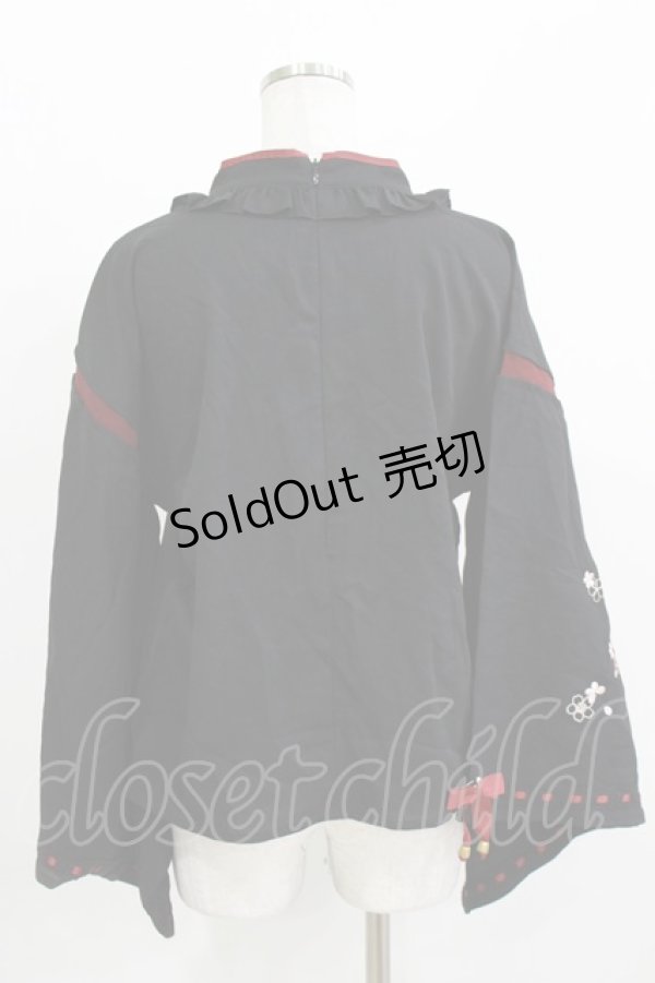 画像3: Amavel / 柴犬神社の春詣 和風ブラウス Free ブラック H-26-03-13-1046-CA-BL-NS-ZH (3)