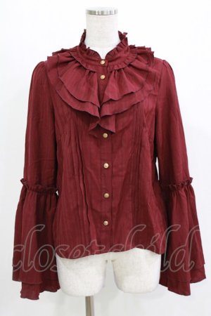 画像: Amavel / アンティークバックルフレアスリーブブラウス Free ボルドー H-26-03-13-1047-CA-BL-NS-ZH