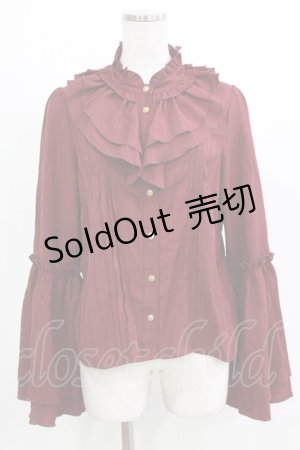 画像: Amavel / アンティークバックルフレアスリーブブラウス Free ボルドー H-26-03-13-1047-CA-BL-NS-ZH