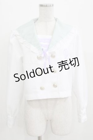 画像: majoretty / Disney/アリエル/セーラー襟ブラウス L 白/ミント H-26-03-13-1048-GO-BL-NS-ZH