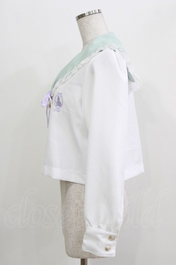 画像2: majoretty / Disney/アリエル/セーラー襟ブラウス L 白/ミント H-26-03-13-1048-GO-BL-NS-ZH (2)