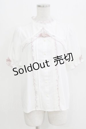 画像: LilyMerry / もかちゃん/ベルト付きブラウス L 白/ピンク H-26-03-13-1049-PU-BL-NS-ZH