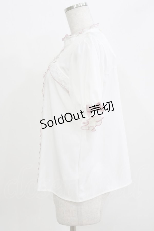 画像2: LilyMerry / もかちゃん/ベルト付きブラウス L 白/ピンク H-26-03-13-1049-PU-BL-NS-ZH (2)