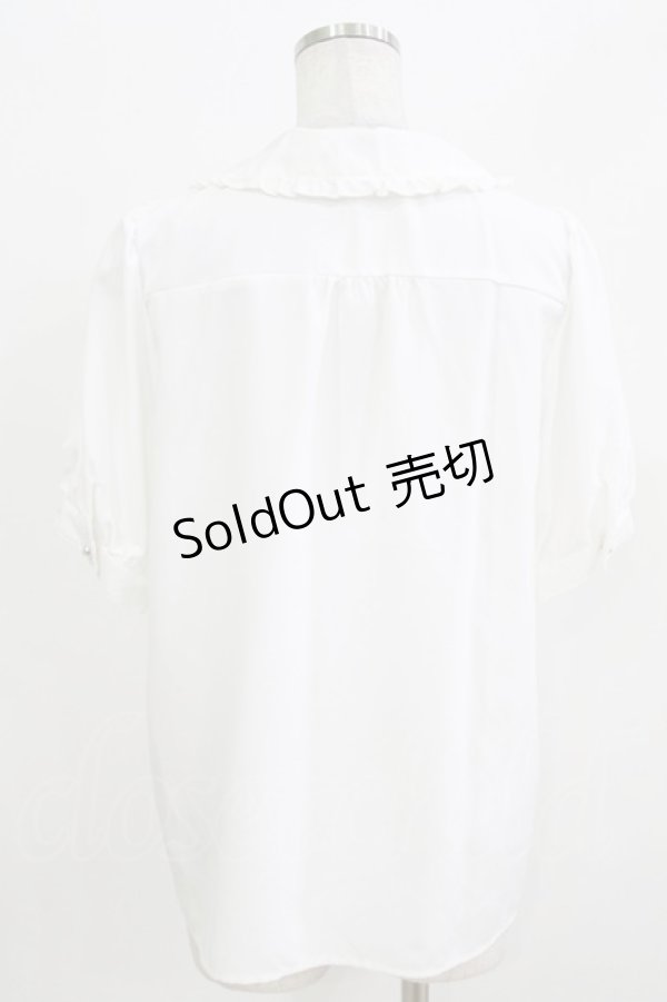 画像3: majoretty / レース切替リボンブラウス L 白/ブラック H-26-03-13-1050-GO-BL-NS-ZH (3)