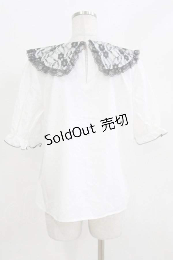 画像3: majoretty / 三角エリビジューブラウス LL 白 H-26-03-13-1052-GO-BL-NS-ZH (3)