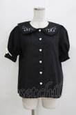 画像1: Lovely Tency / 眞白ありす/音符刺繍ブラウス LL ブラック H-26-03-13-1053-GO-BL-NS-ZH (1)