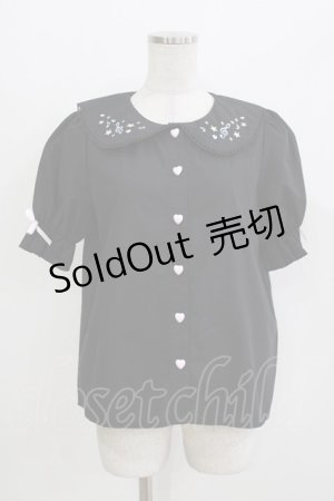 画像: Lovely Tency / 眞白ありす/音符刺繍ブラウス LL ブラック H-26-03-13-1053-GO-BL-NS-ZH