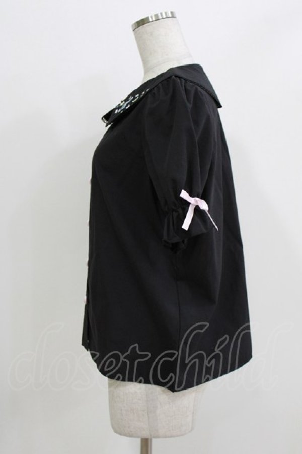 画像2: Lovely Tency / 眞白ありす/音符刺繍ブラウス LL ブラック H-26-03-13-1053-GO-BL-NS-ZH (2)