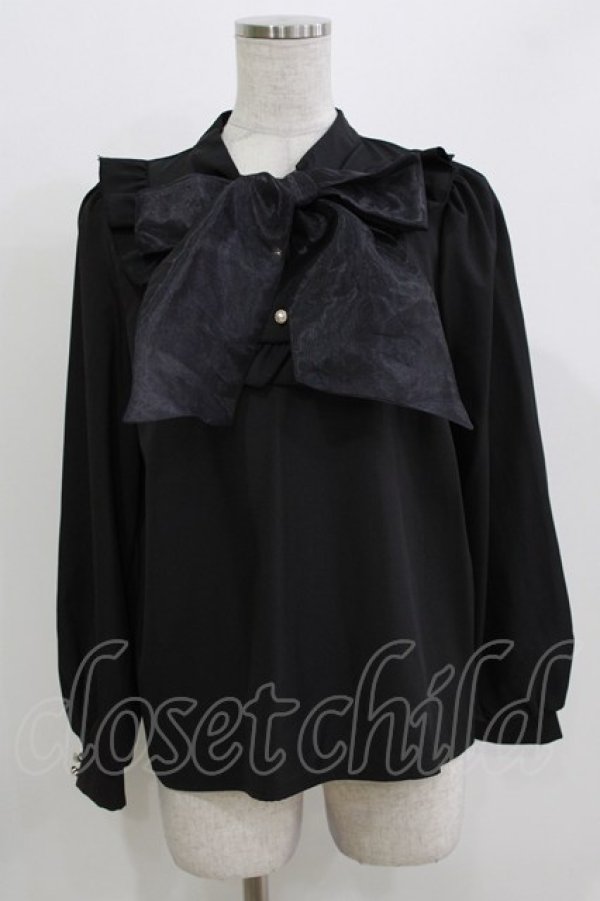 画像1: Lovely Tency / 眞白ありす/ボウタイブラウス L ブラック H-26-03-13-1054-GO-BL-NS-ZH (1)