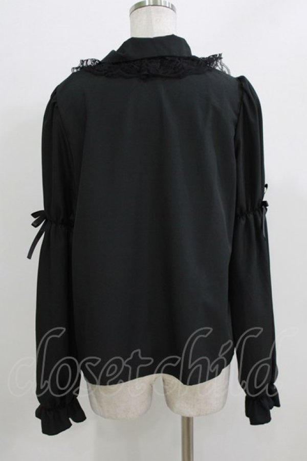 画像3: Lovely Tency / 眞白ありす/レースリボンブラウス LL ブラック H-26-03-13-1055-GO-BL-NS-ZH (3)