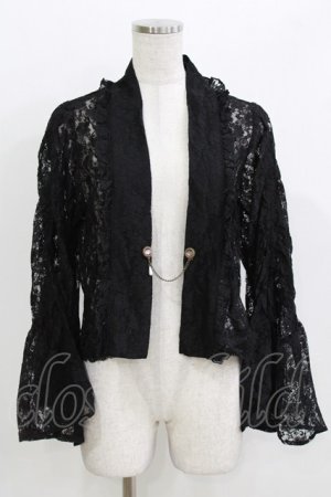 画像: axes femme / ドロストリボン総レースボレロ Free ブラック H-26-03-13-1059-AX-TO-NS-ZH