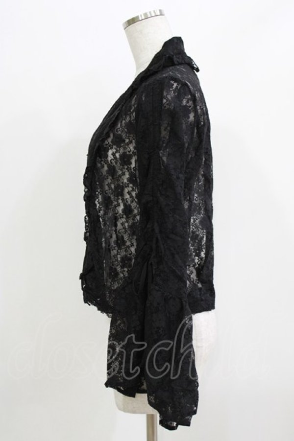 画像2: axes femme / ドロストリボン総レースボレロ Free ブラック H-26-03-13-1059-AX-TO-NS-ZH (2)