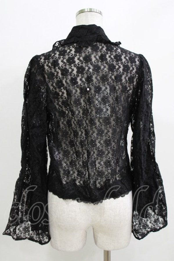 画像3: axes femme / ドロストリボン総レースボレロ Free ブラック H-26-03-13-1059-AX-TO-NS-ZH (3)