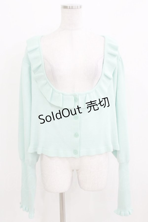 画像1: CHIP CLIP / 五月アイ/フリルカーディガン 4L ミント H-26-03-13-1060-PU-TO-NS-ZH (1)