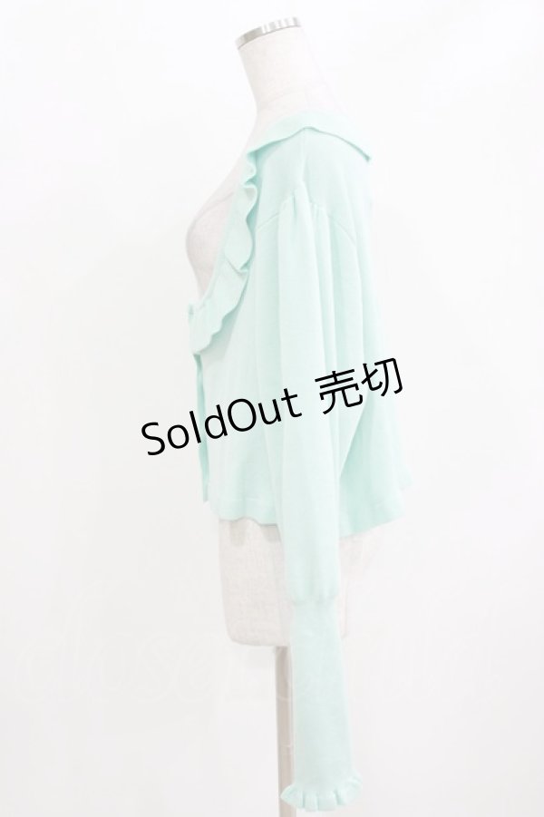 画像2: CHIP CLIP / 五月アイ/フリルカーディガン 4L ミント H-26-03-13-1060-PU-TO-NS-ZH (2)