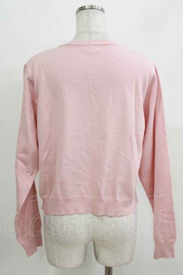 画像3: m petit by misako / AM*ハート透かしニットカーディガン LL ピンク H-26-03-13-1062-LO-TO-NS-ZH (3)