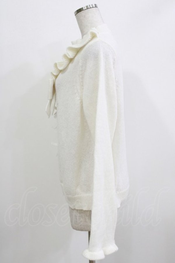 画像2: Lovely Tency / 眞白ありす/ビジューリボンニットプルオーバー LL 白 H-26-03-13-1063-GO-TO-NS-ZH (2)