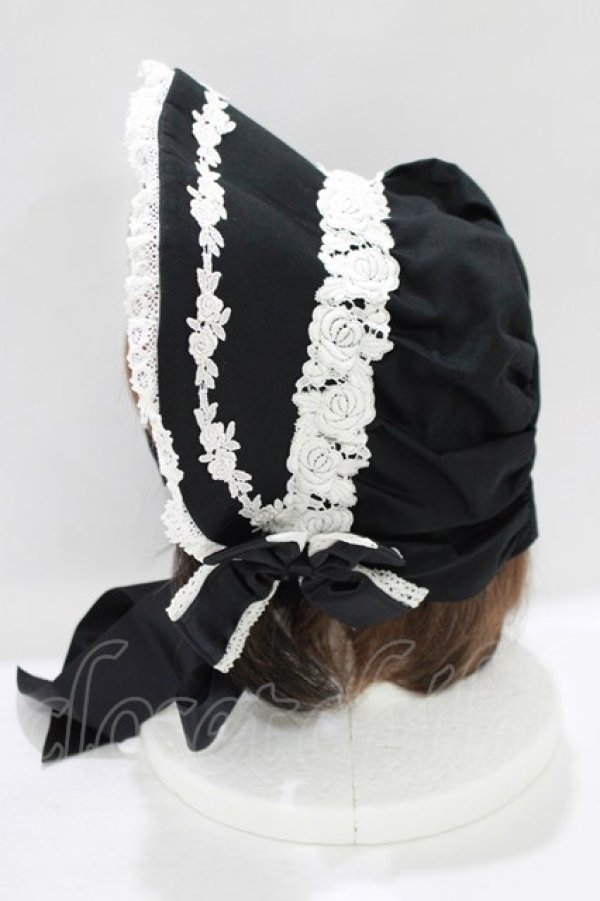画像2: Innocent World / ローズレースボンネット (カツラギ)  ブラック H-26-03-13-1076-IW-AC-NS-ZH (2)