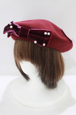 画像: m petit by misako / TT*AMリボンBベレー  ボルドー H-26-03-13-1085-LO-AC-NS-ZH