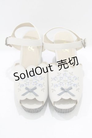 画像: Fi.n.t / ブーケ刺繍ウッドライクソールサンダル M/23.5cm IVORY×BL H-26-03-13-1086-CA-SH-NS-ZH